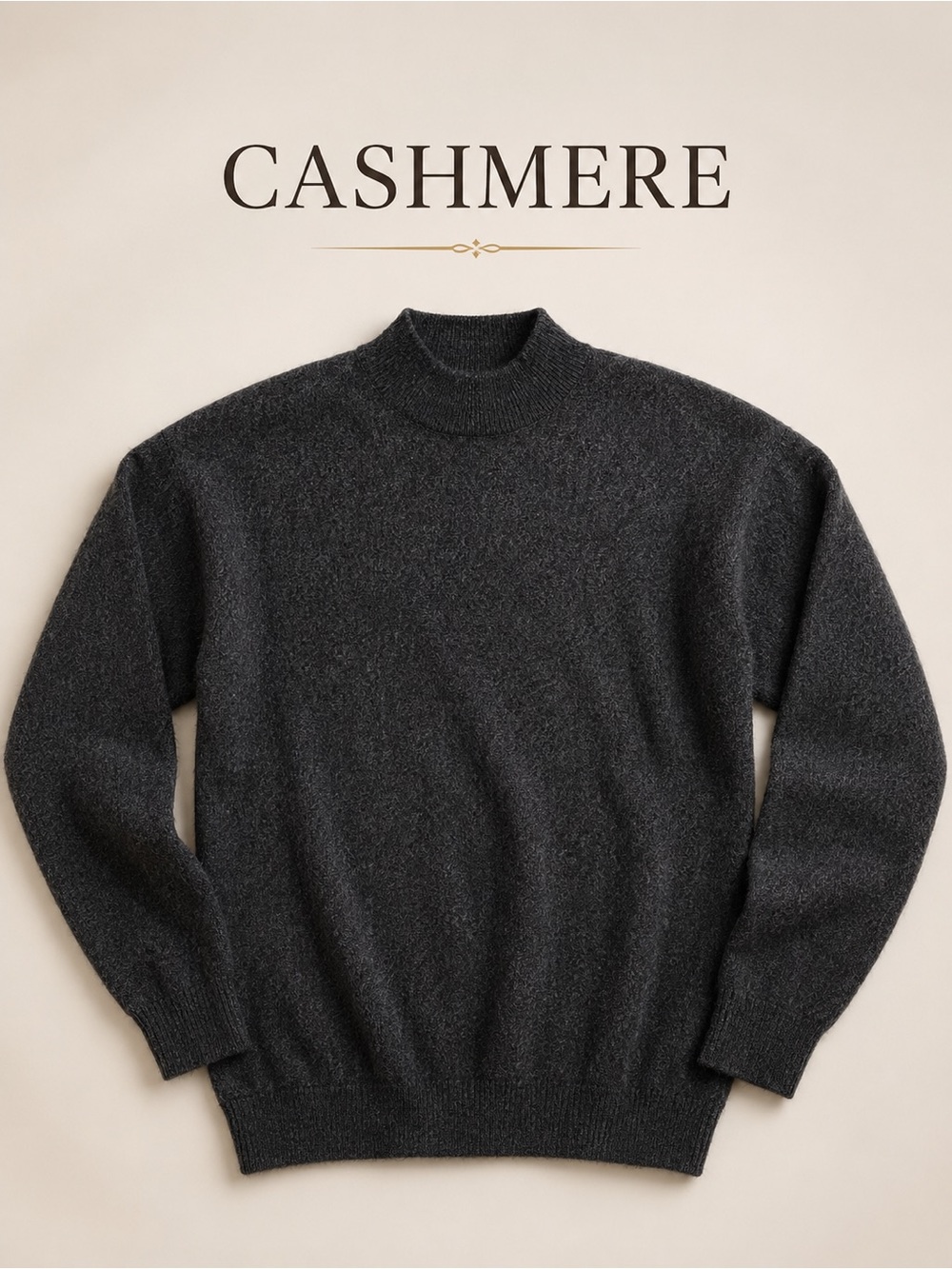 Mark Shake Men's Charcoal 100% Cashmere Crewneck Sweater sz XL